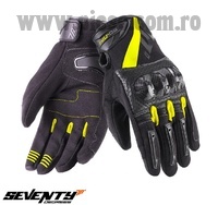 Manusi barbati Racing/Naked vara Seventy model SD-N14 negru/galben marime: M (8) - degete tactile